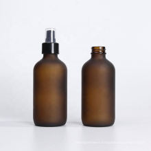 Cosmetic packaging amber frosted glass spray bottles 60ml 120ml  with black pump
